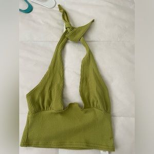 ☘️Nasty Gal Green Texture Halter Top ☘️